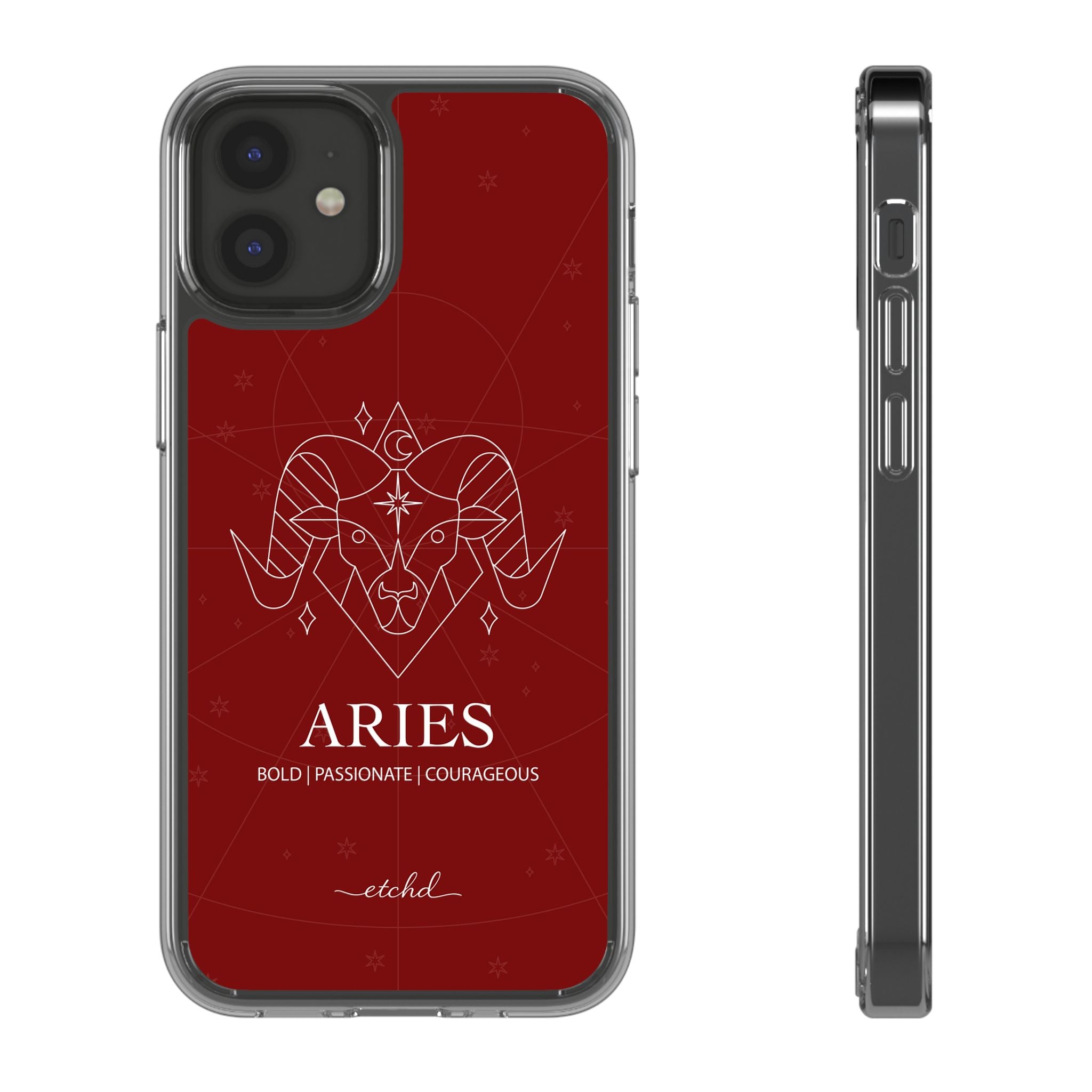 Aries Clear Phone Case by etchd, view 2