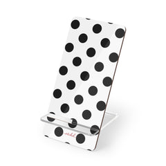 Black & White Polka Dot Phone Stand by etchd