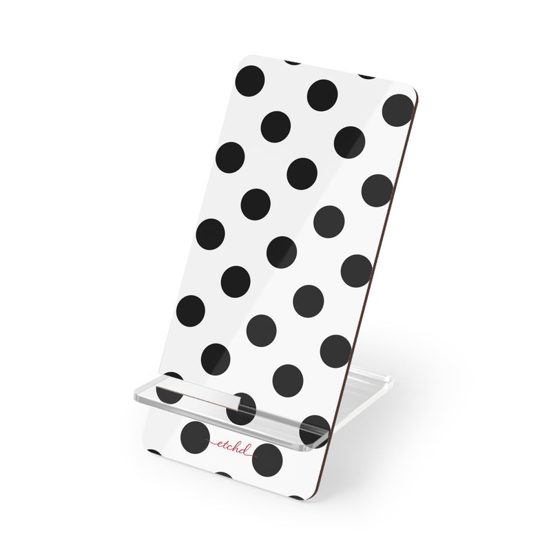 Black & White Polka Dot Support Téléphone-zoom-