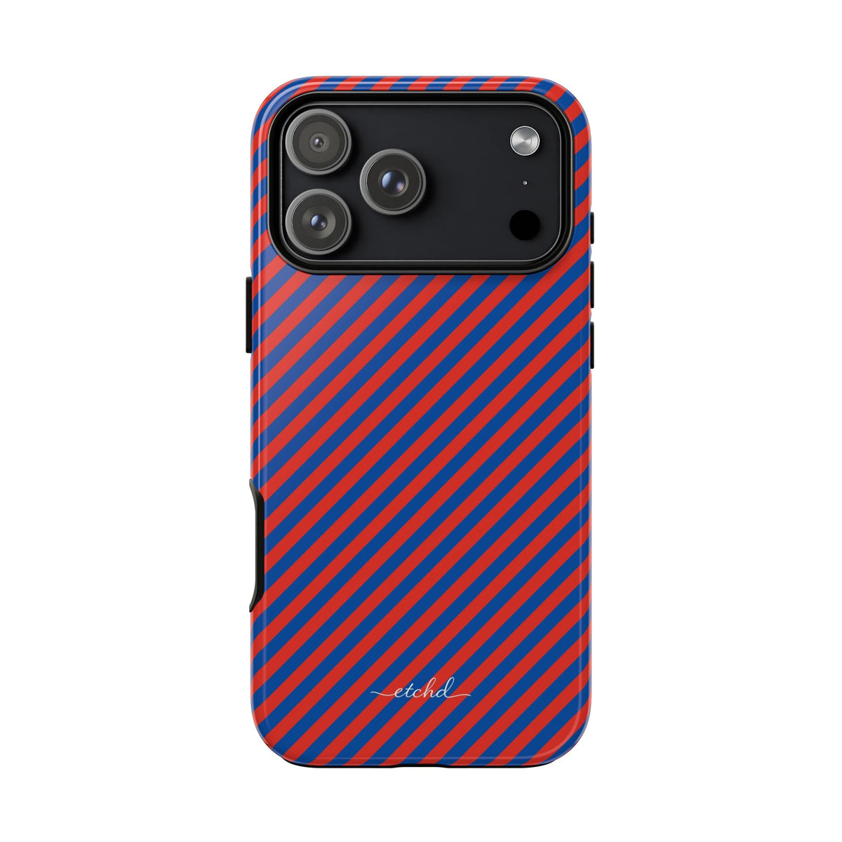 Cobalt & Poppy Striped Diagonal Phone Case by etchd, view 59