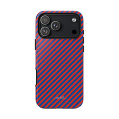Cobalt & Poppy Striped Diagonal Phone Case by etchd, view 59
