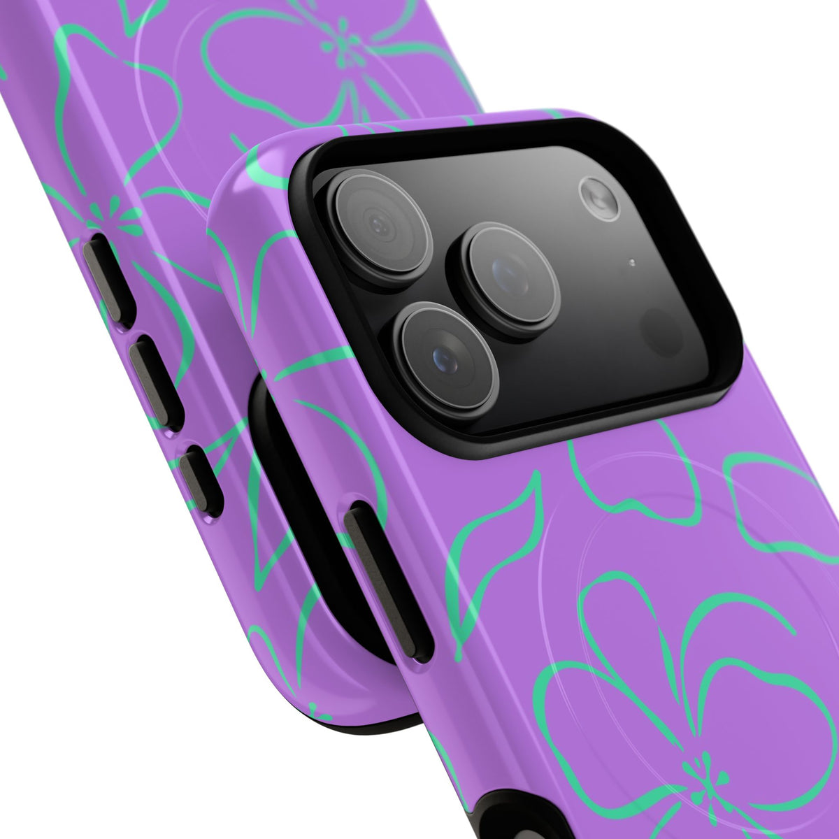 Lilac & Hypermint Floral Magnetic Phone Case by etchd, view 99