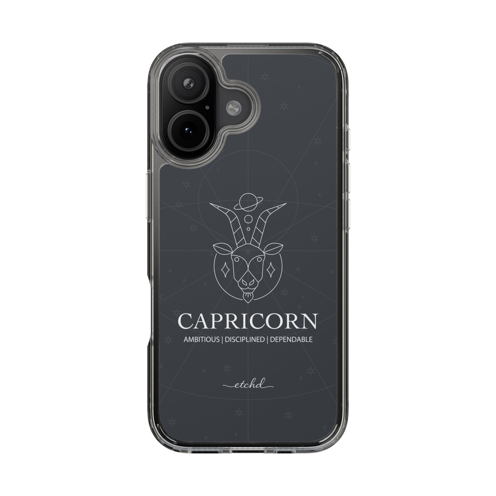 Capricorn Clear Phone Case by etchd, view 24