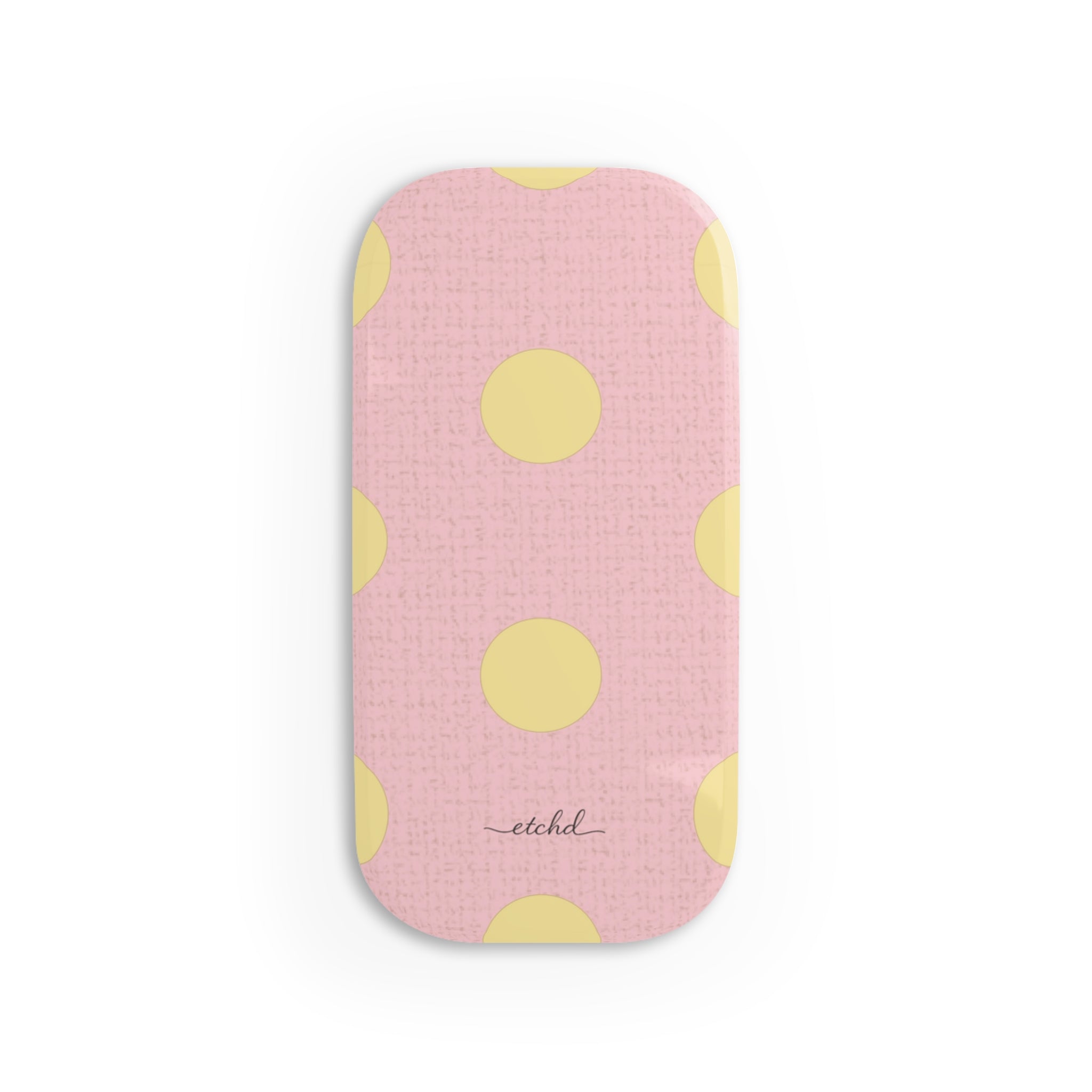 Butter And Pink Polka Dot Click-On Phone Grip by etchd