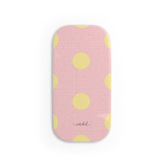 Butter And Pink Polka Dot Click-On Phone Grip by etchd