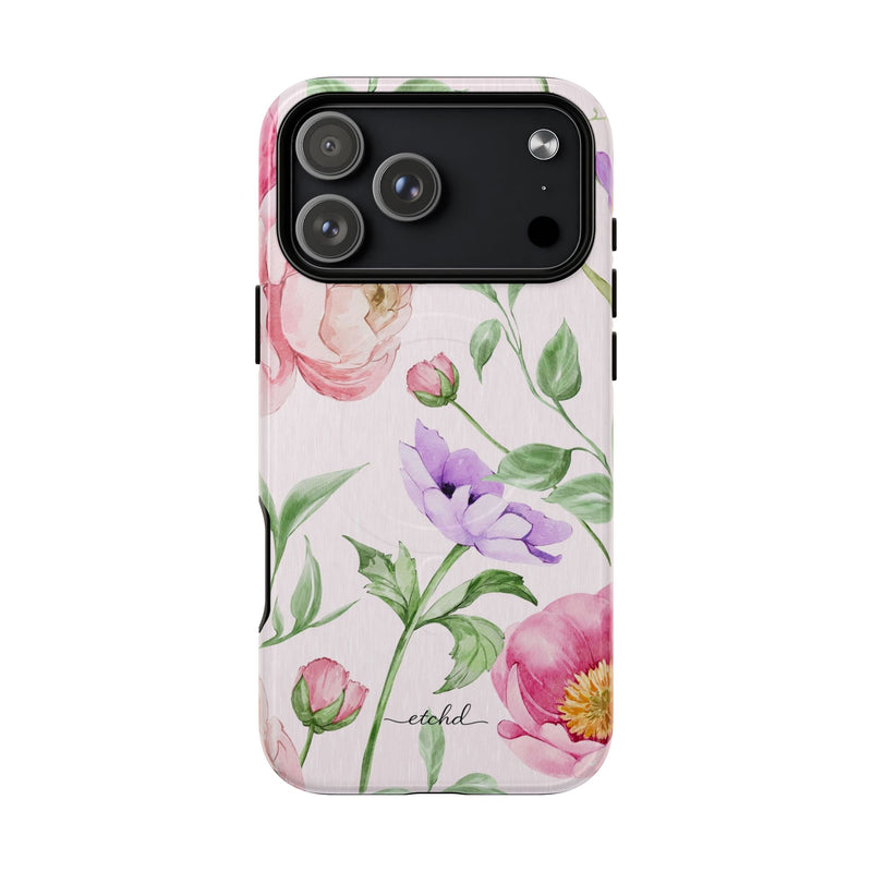 Peony Bloom Magnetic Phone Case by etchd, view 16