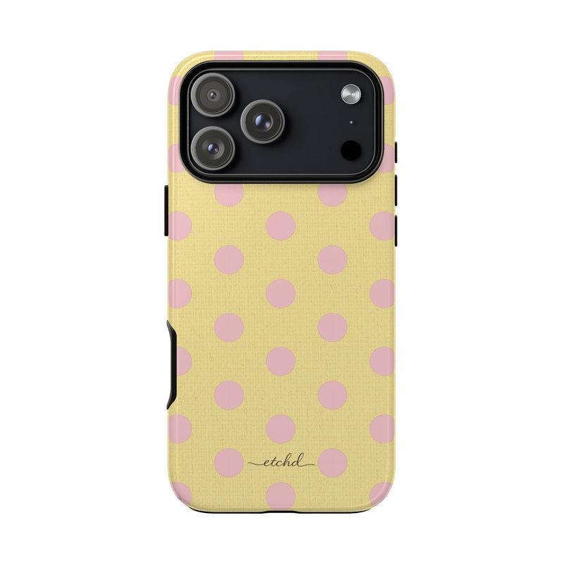 Pink & Butter Polka Dot Phone Case by etchd, view 59
