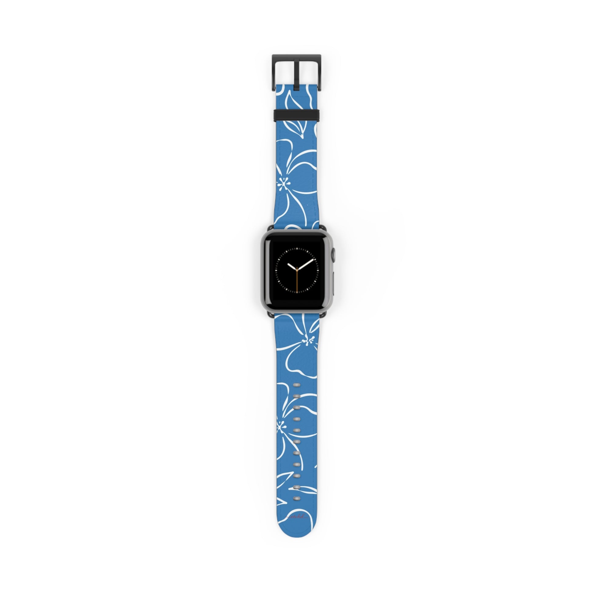Cerulean & White Floral Smartwatch Strap by etchd