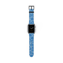 Cerulean & White Floral Smartwatch Strap by etchd