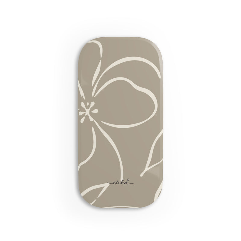 Neutral Floral Click-On Phone Grip by etchd