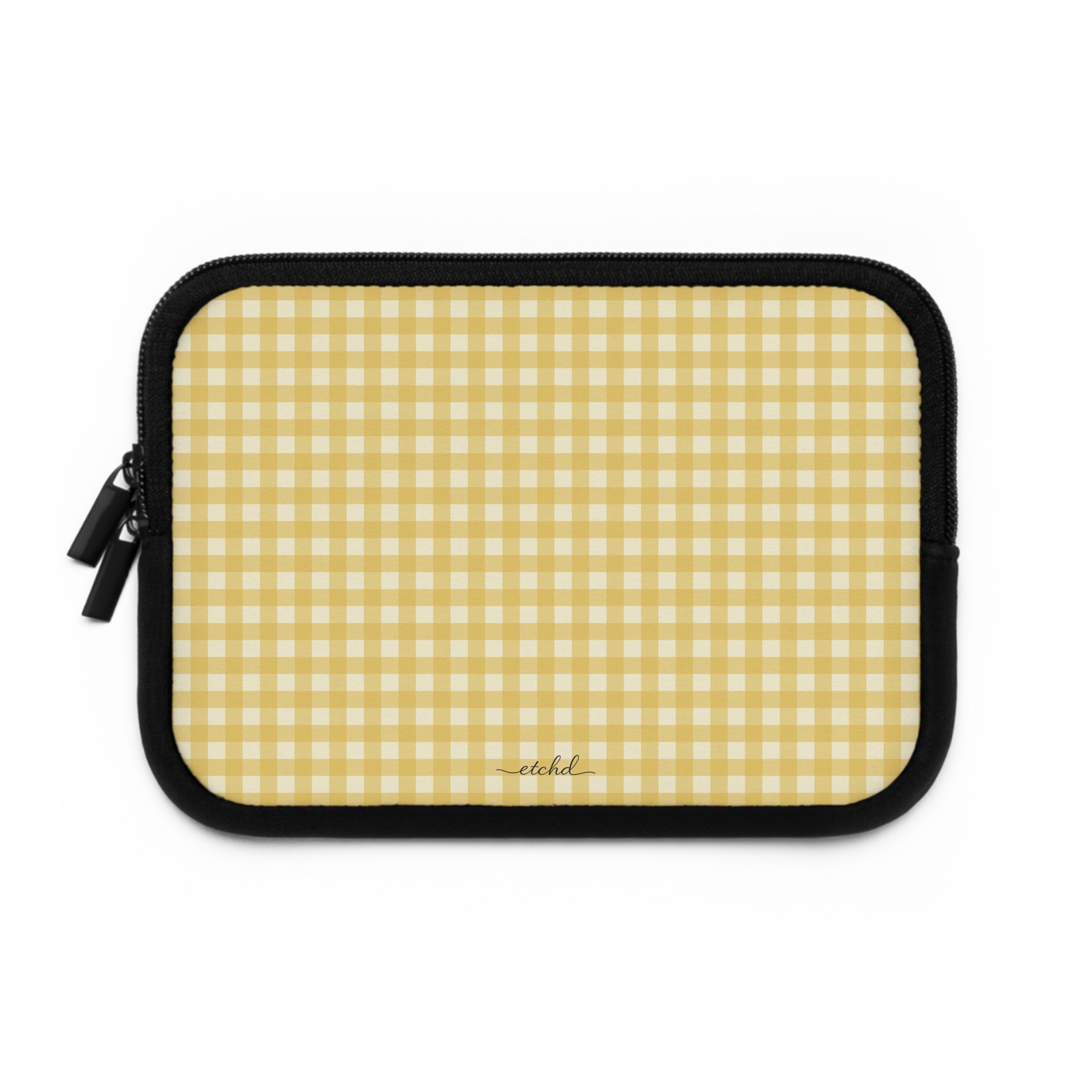 Butter & Cream Gingham Laptop Sleeve by etchd, view 2