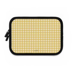 Butter & Cream Gingham Custodia per laptop di etchd, vista 2