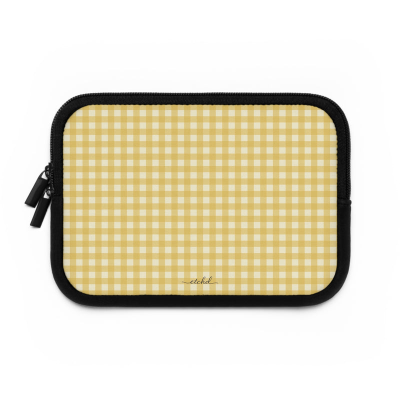 Butter & Cream Gingham Custodia per laptop di etchd, vista 2
