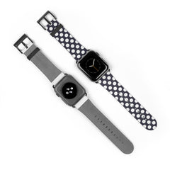 White & Navy Polka Dot Smartwatch Strap by etchd, view 10