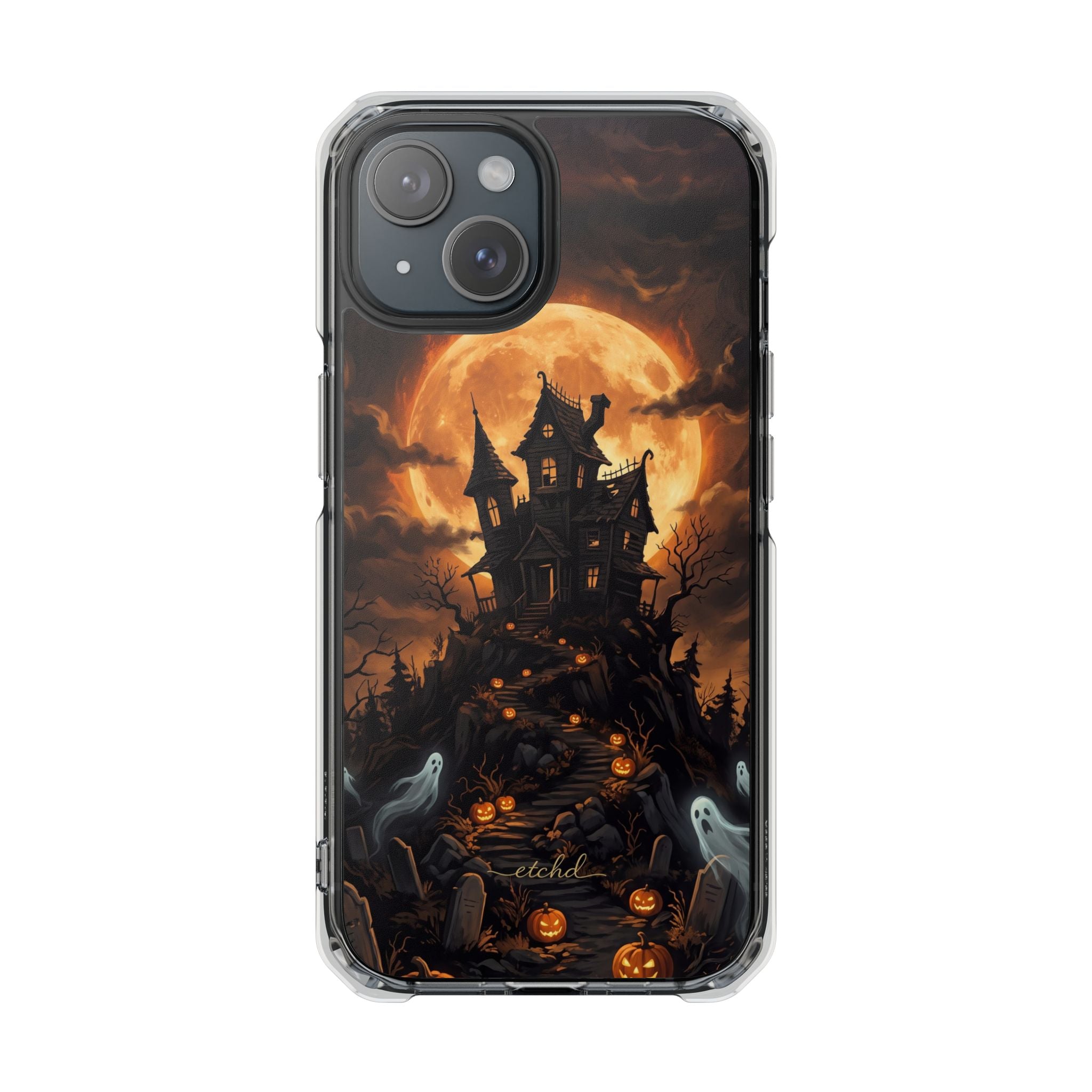 Pumpkin Hollow Funda transparente magnética para móvil