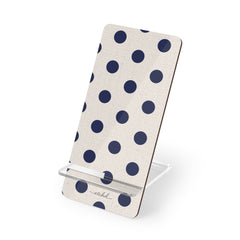 Navy & Cream Polka Dot Phone Stand by etchd