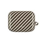 Cream & Brown Striped Diagonal Custodia per AirPods