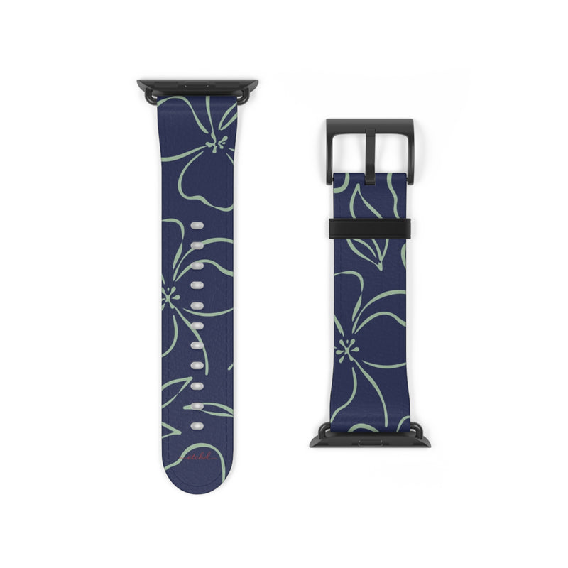 Navy & Sage Floral Smartwatch Strap by etchd, view 9