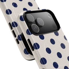 Navy & Cream Polka Dot Magnetic Phone Case by etchd, view 97