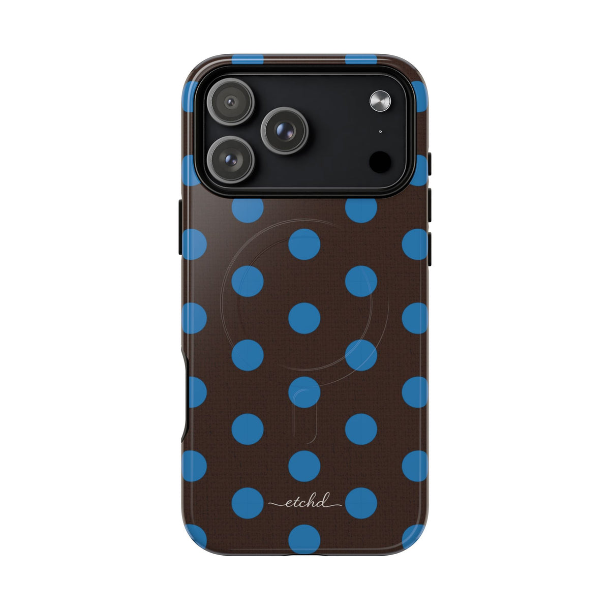 Cerulean & Espresso Polka Dot Magnetic Phone Case by etchd, view 31