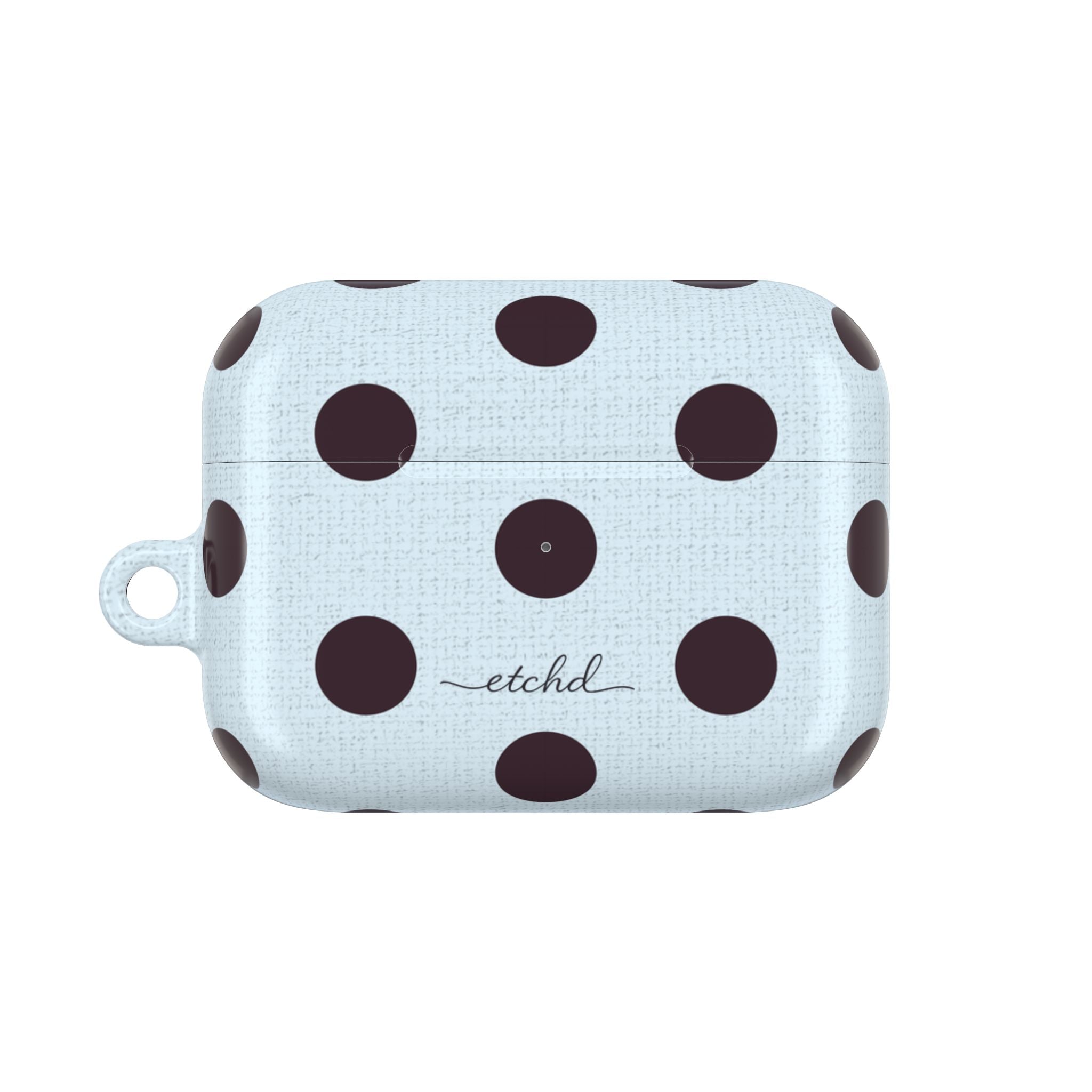 Plum & Blue Polka Dot AirPod Case by etchd, view 2