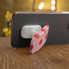 Poppy And Blush Polka Dot Click-On Phone Grip by etchd, view 4