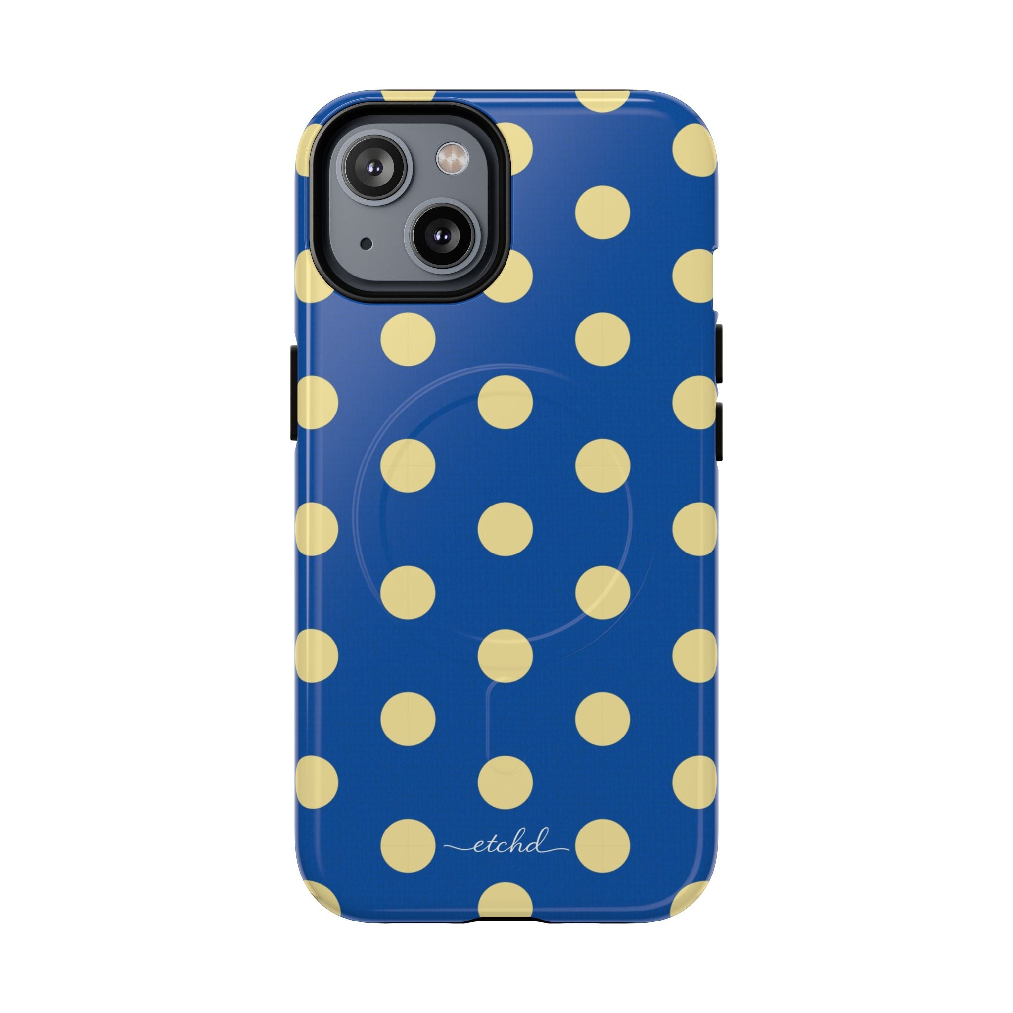 Butter And Cobalt Polka Dot Magnetic Phone Case by etchd, view 16