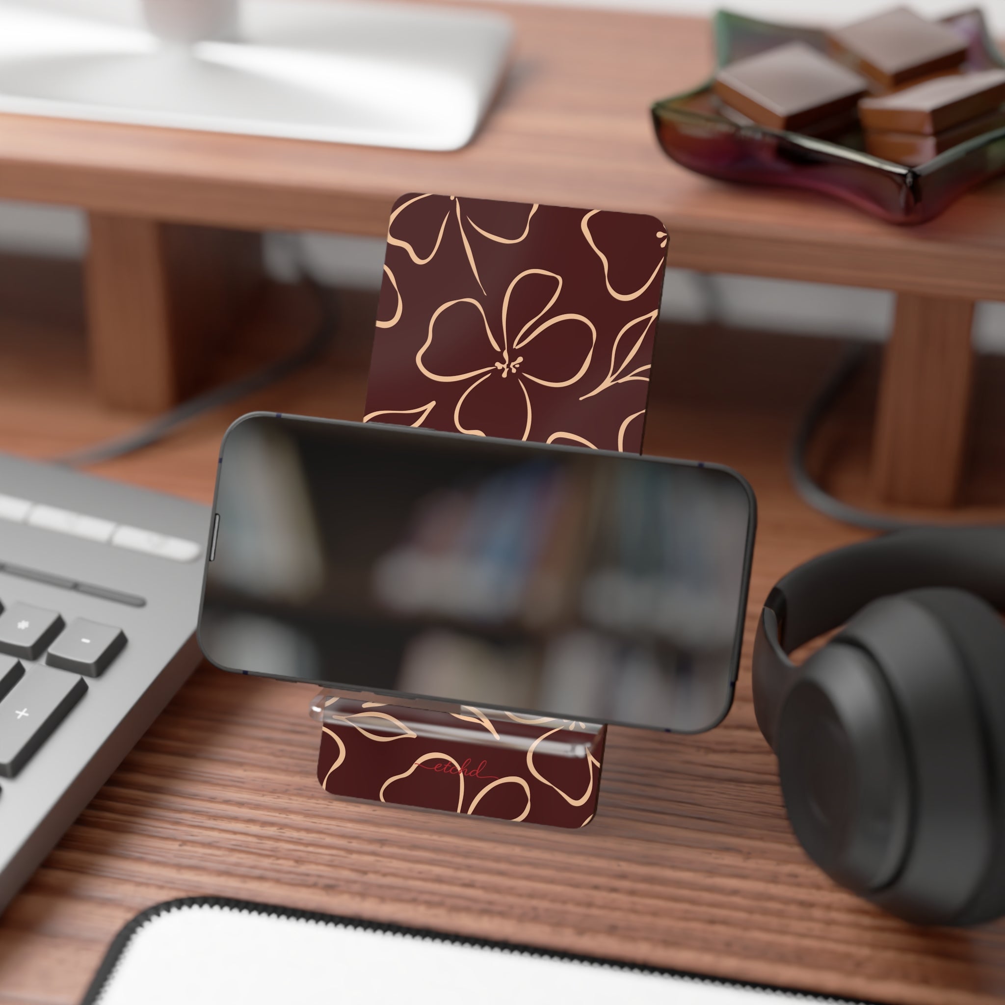 Cherry & Peach Floral Phone Stand by etchd, view 4