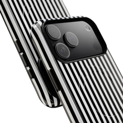 Black & White Striped Magnetic Phone Case by etchd, view 100