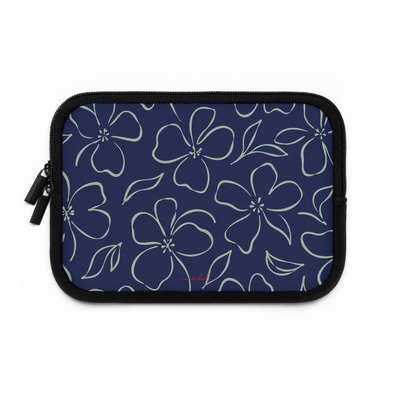 Navy & Sage Floral Laptop Sleeve by etchd, view 2
