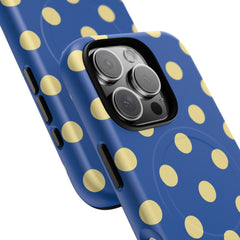 Butter And Cobalt Polka Dot Magnetic Phone Case by etchd, view 27