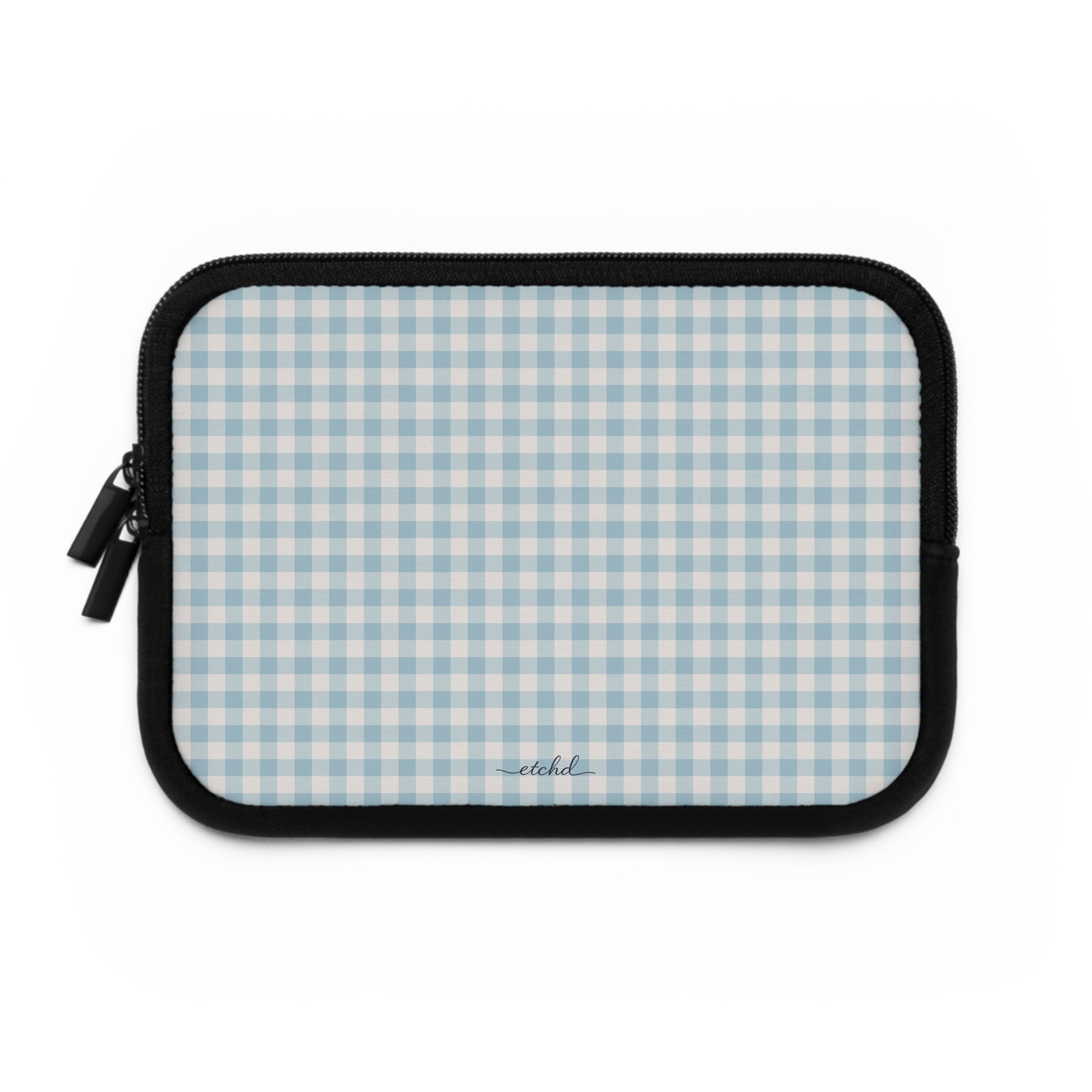 Cornflower & White Gingham Laptop Sleeve by etchd, view 2