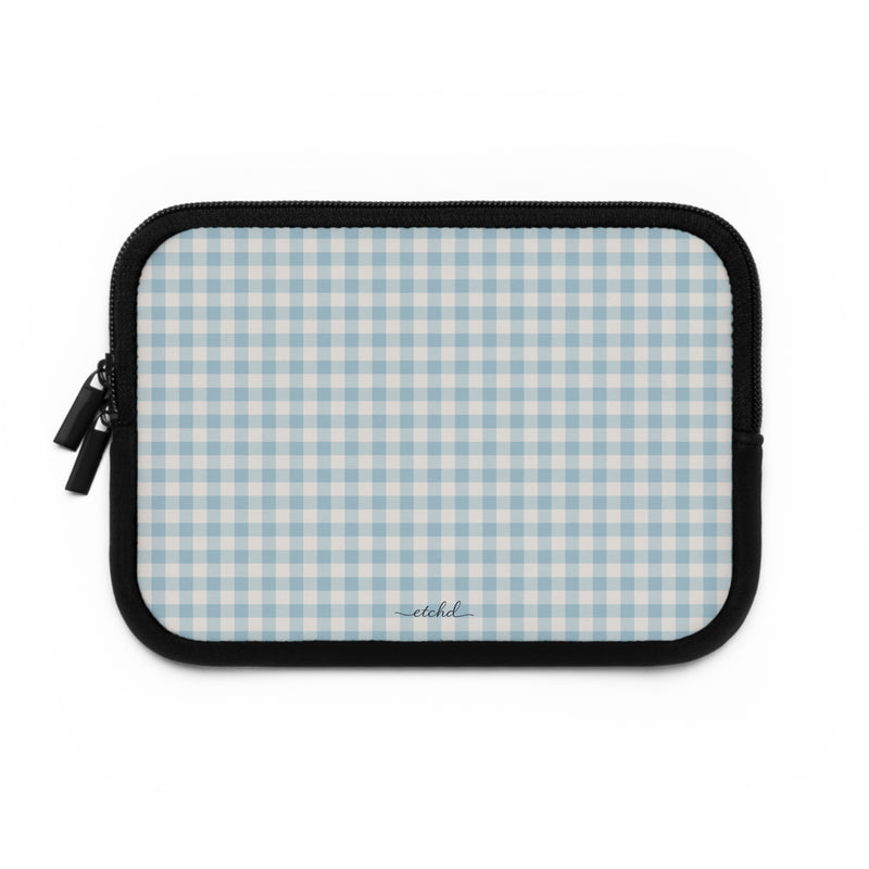 Cornflower & White Gingham Laptop Sleeve by etchd, view 2