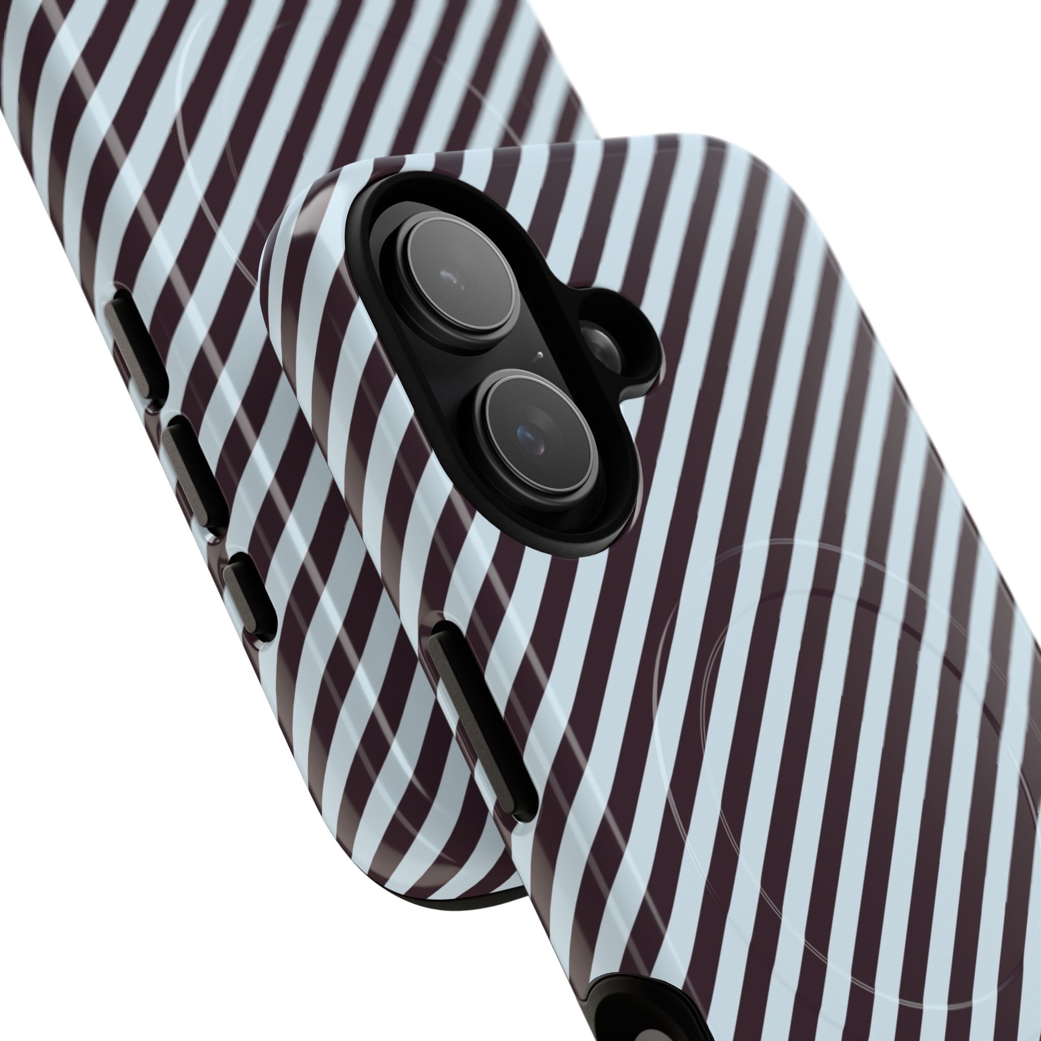 Plum & Blue Striped Diagonal Magnetic Phone Case by etchd, view 87