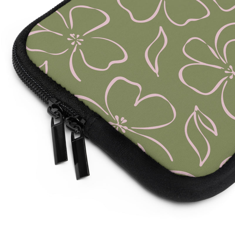 Green & Pink Floral Laptop Sleeve by etchd, view 12