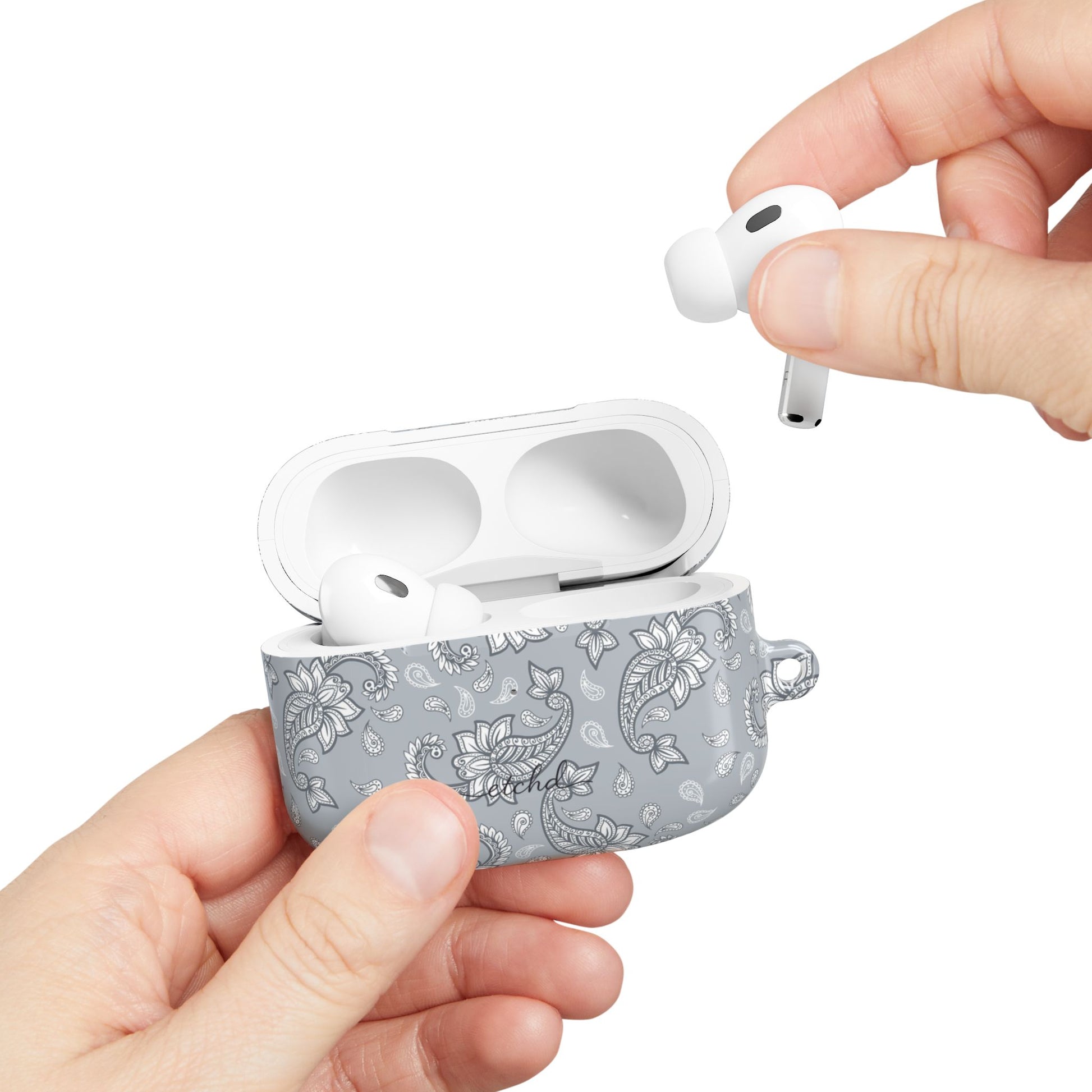 Dusty Blue Paisley AirPod Case by etchd, view 11