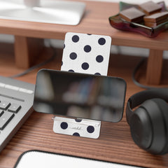 Navy And White Polka Dot Phone Stand by etchd, view 4