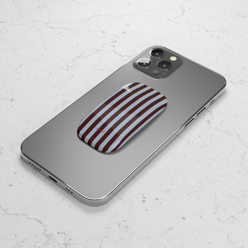 Blue & Cherry Striped Click-On Phone Grip by etchd, view 5
