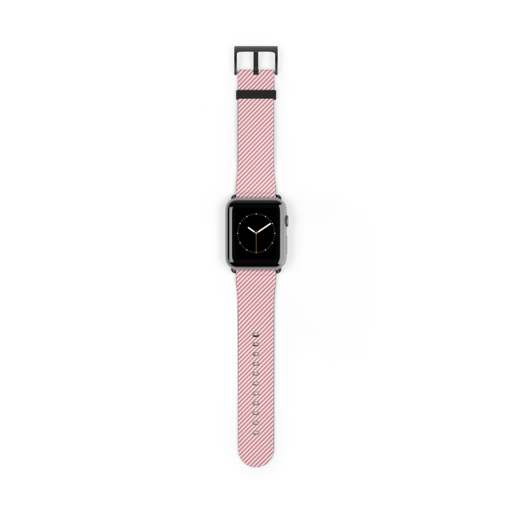 Blush & Cream Striped Diagonal Smartwatch Strap by etchd, view 2