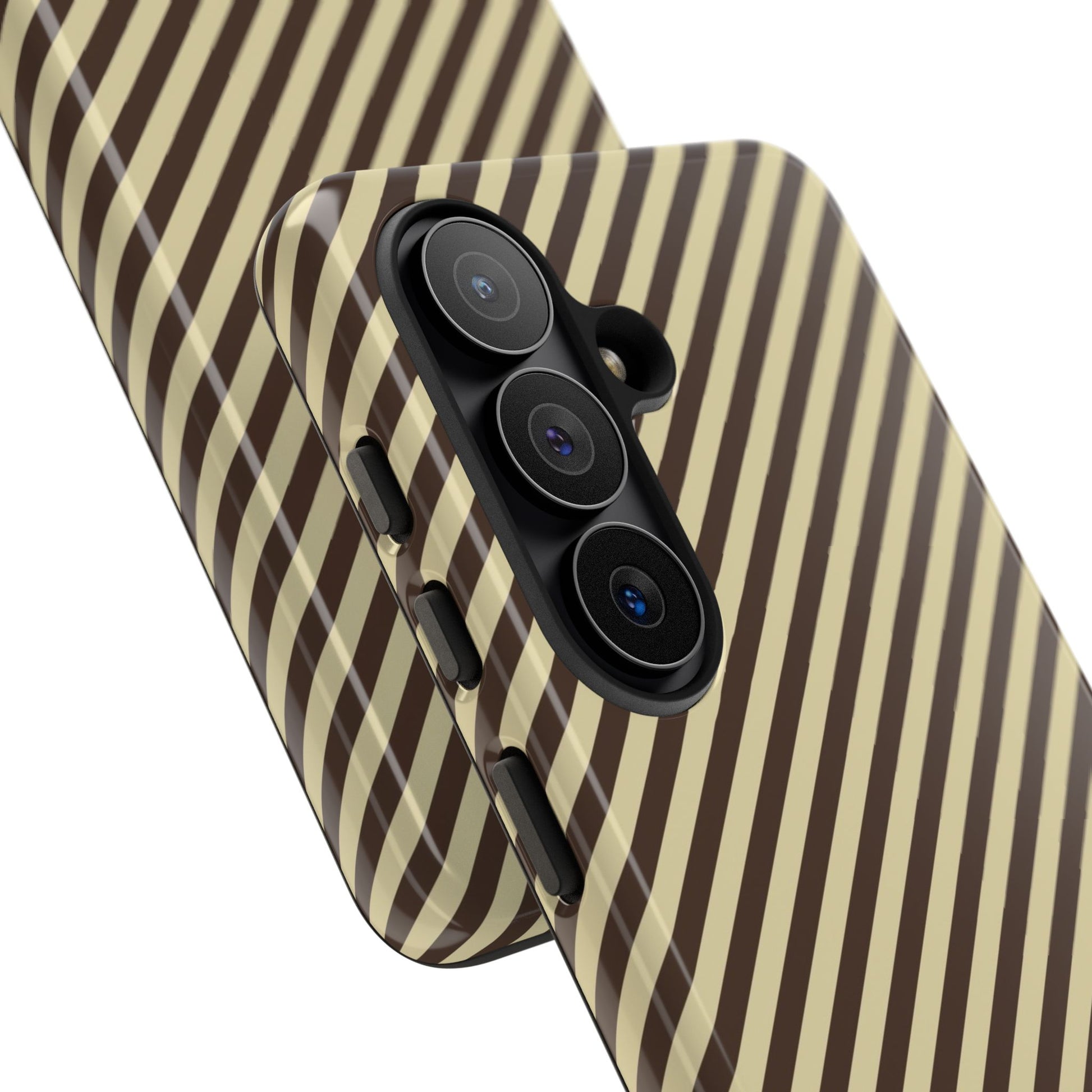Butter & Brown Striped Diagonal Phone Case by etchd, view 209