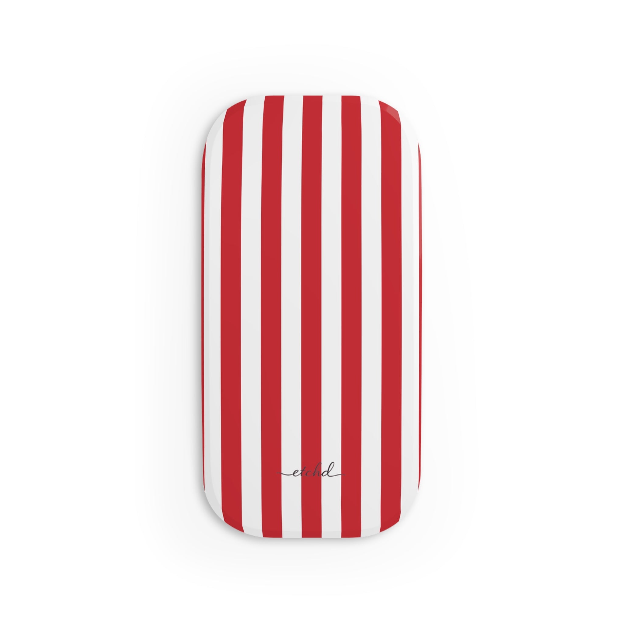 Classic Red & White Striped Click-On Phone Grip by etchd, view 2