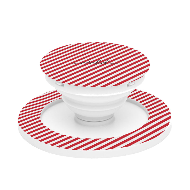 Classic Red & White Striped Diagonal Handy Halterung und Ständer-zoom-