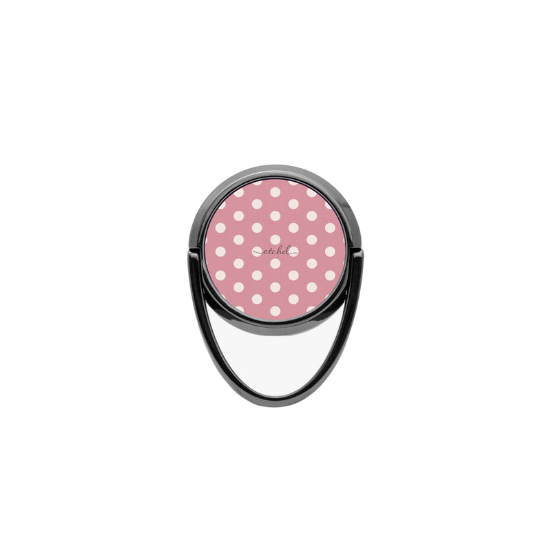 Cream & Blush Polka Dot Handy-Ring-Halterung-zoom-