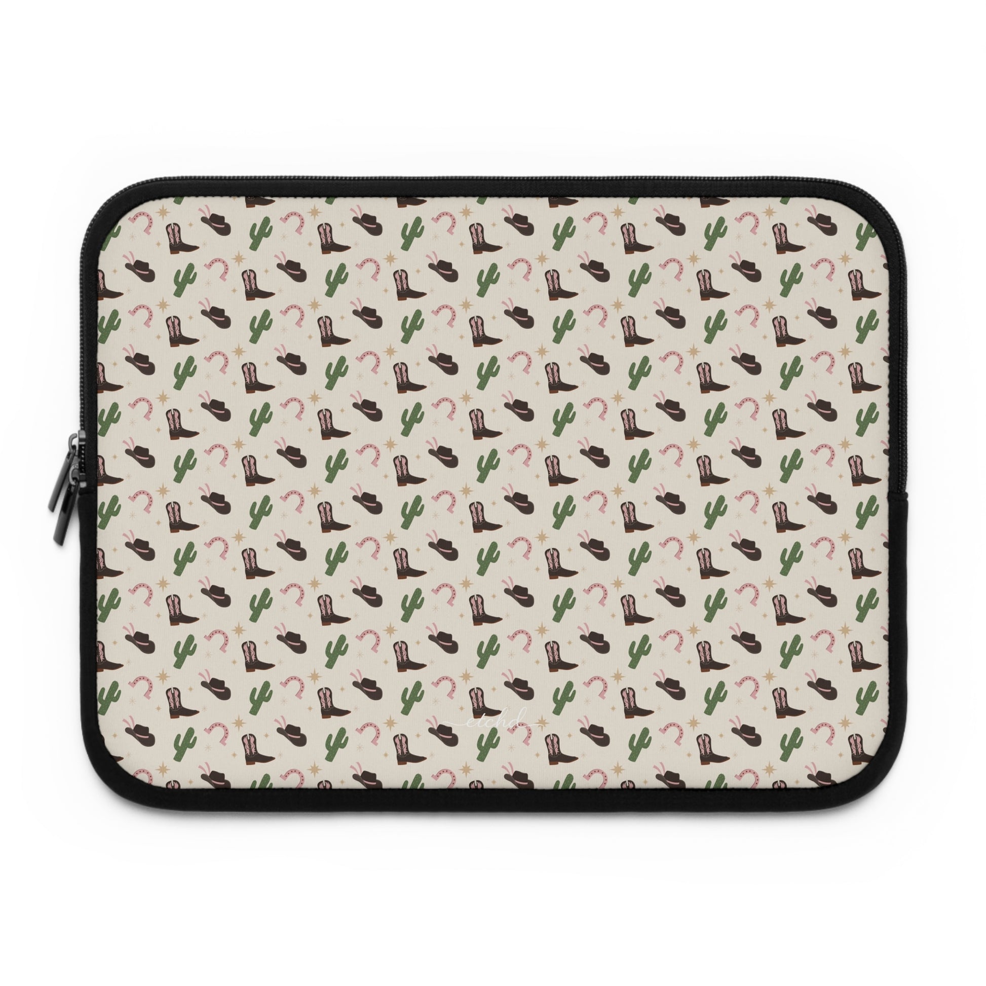 Pink Western Laptop Sleeve by etchd