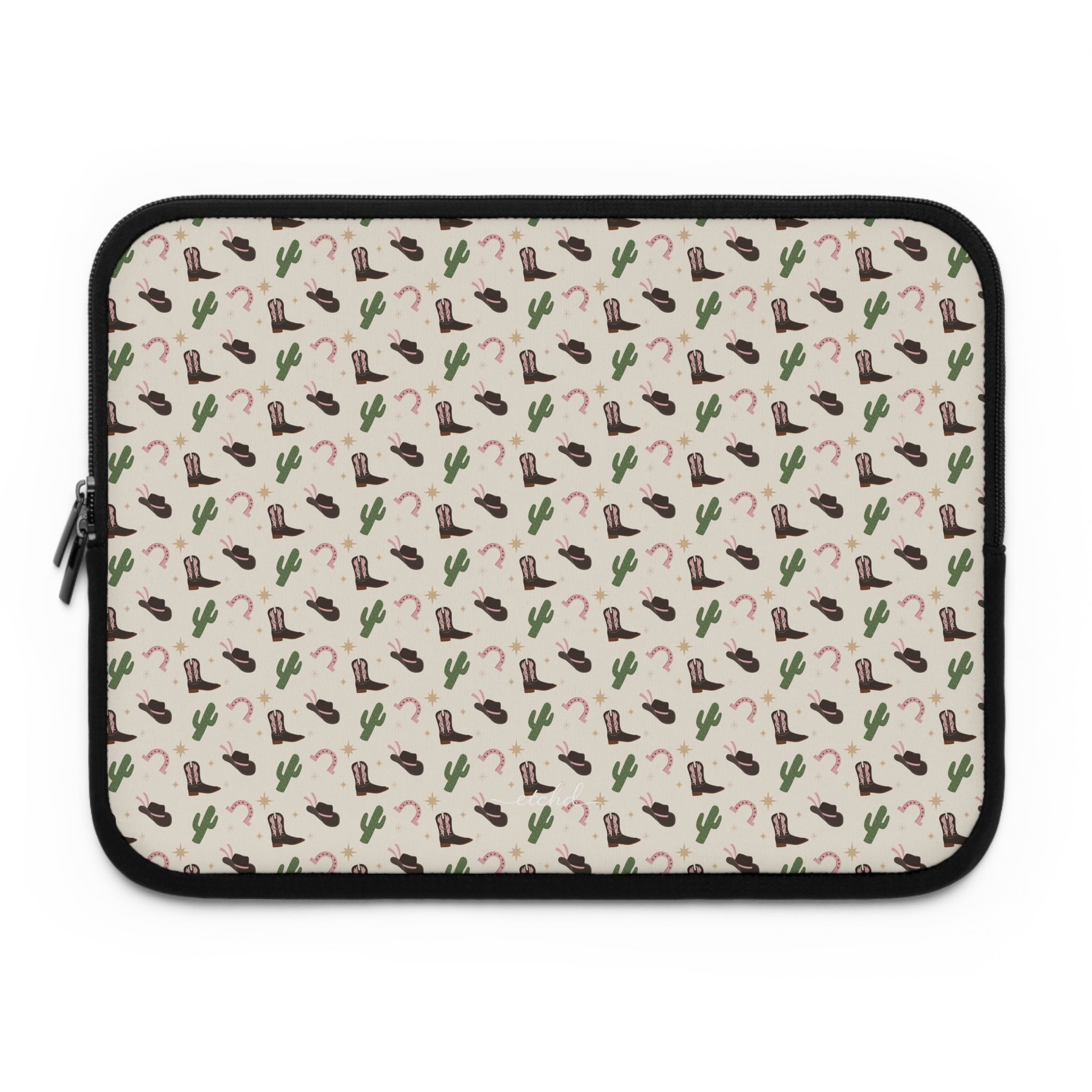 Pink Western Laptop Sleeve by etchd