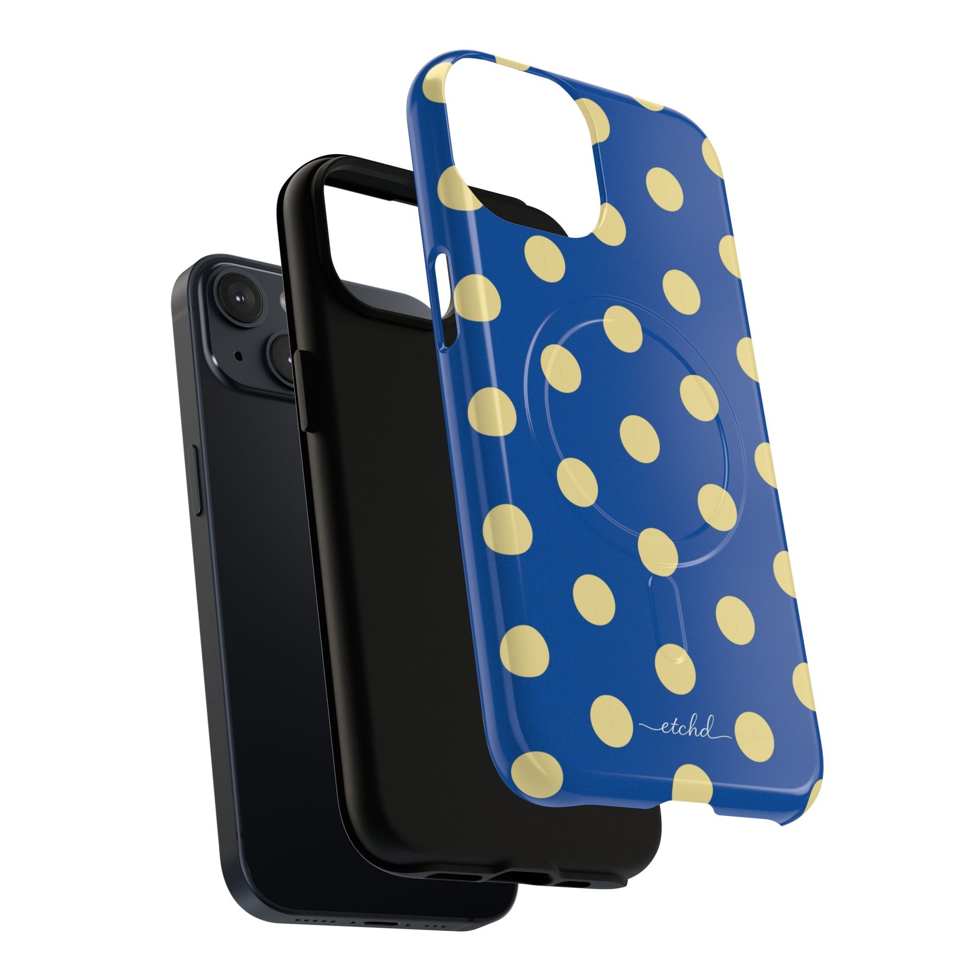 Butter And Cobalt Polka Dot Magnetic Phone Case by etchd, view 18