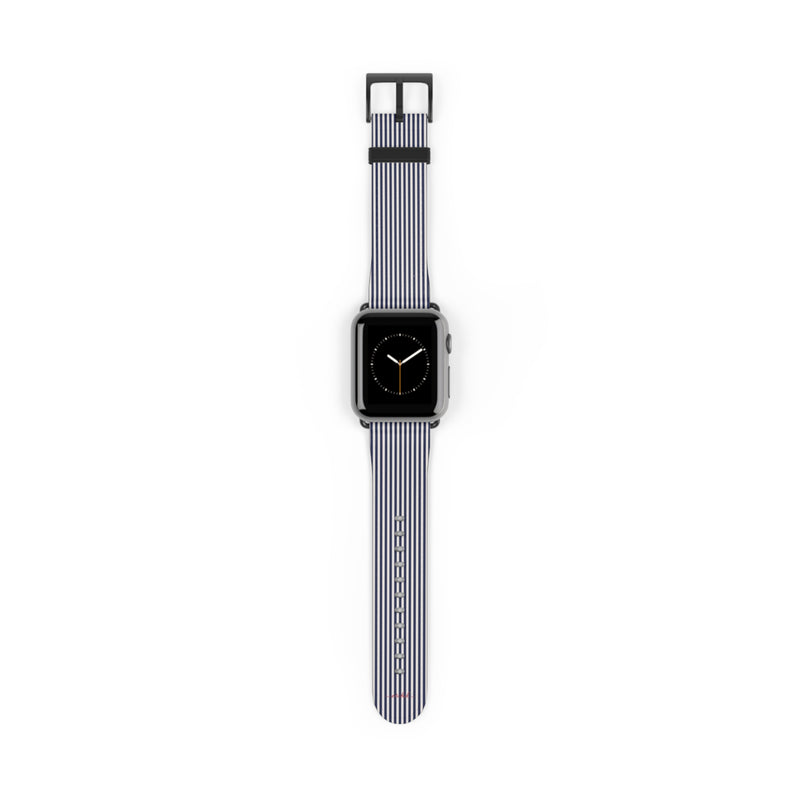 Navy & Cream Striped Smartwatch Strap by etchd