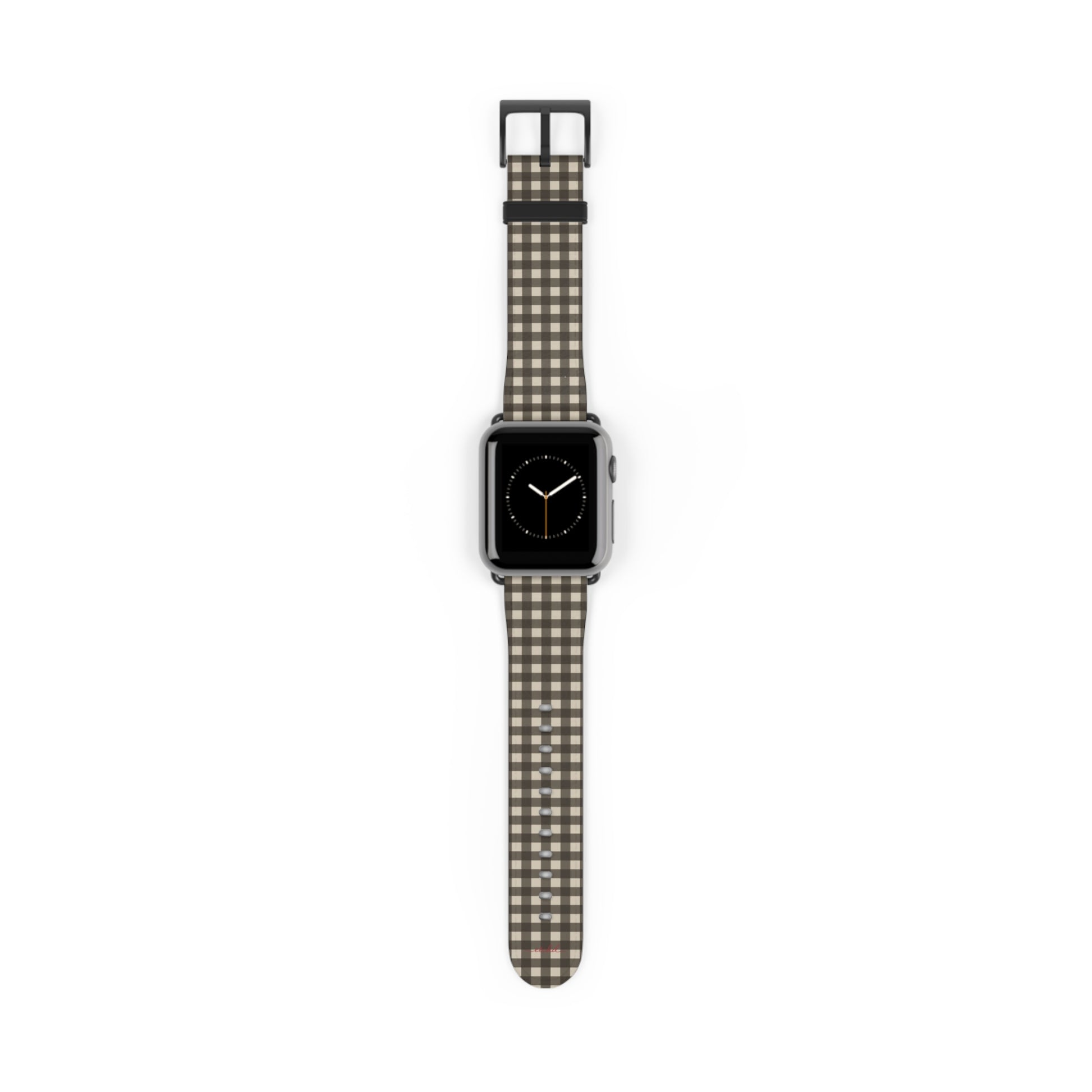 Cream & Brown Gingham Cinturino per smartwatch di etchd