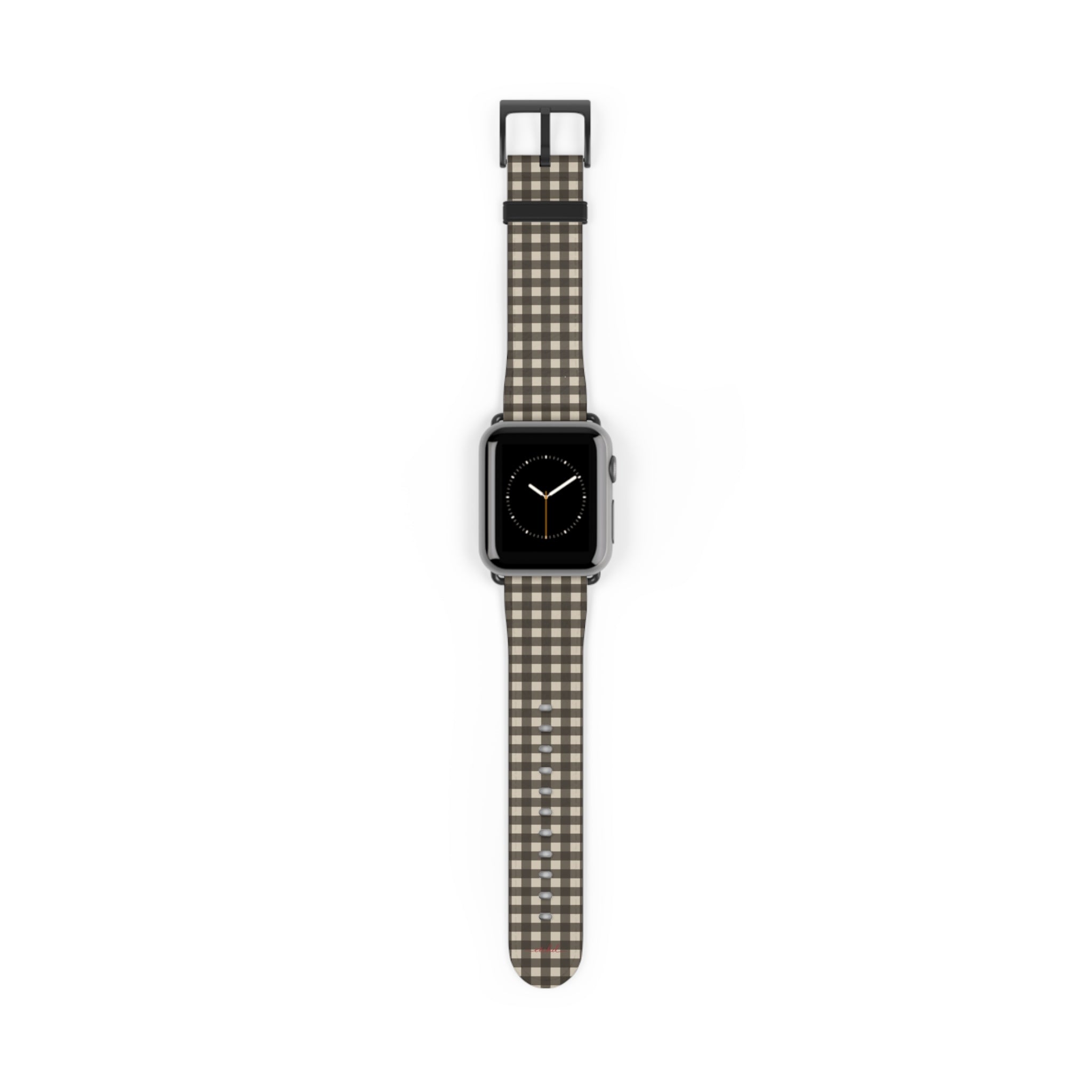Cream & Brown Gingham Smartwatch Strap by etchd