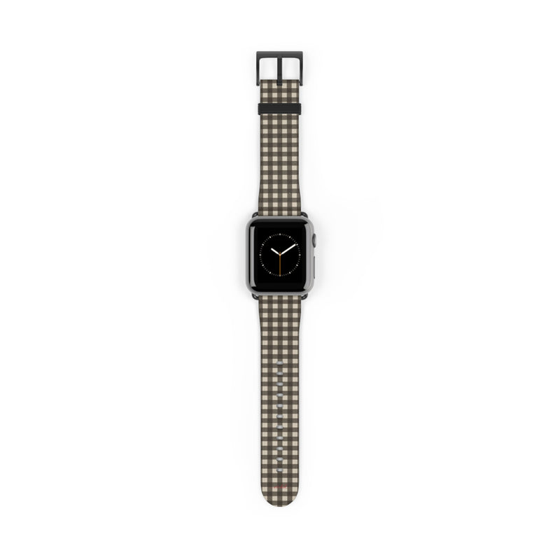 Cream & Brown Gingham Cinturino per smartwatch di etchd